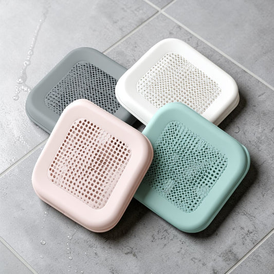 Kedrf Minimalist Square Suction Cup Silicone Drain Cover (Set of 4)