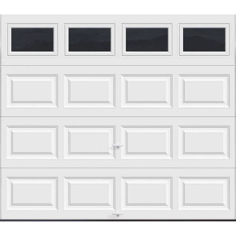 Clopay Classic Insulated Garage Door 97 ft, R-Value 6.5, White with Plain Window