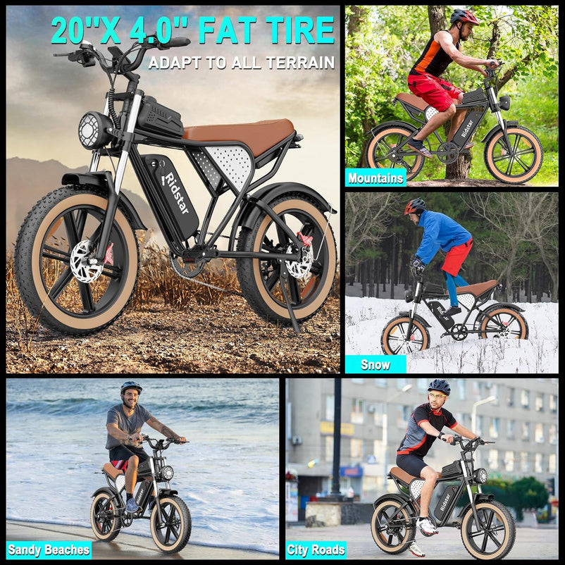 Electric Bike Q20, 2000W, 37Mph, 20" Fat Tires