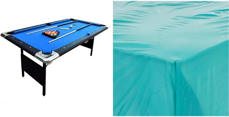 6 Ft Portable Pool Table, Adults Folding Billiards Tables for Game Room with Easy Foldable Storage, Includes Full Set of Billiard Balls, Cues, Chalk & Brush