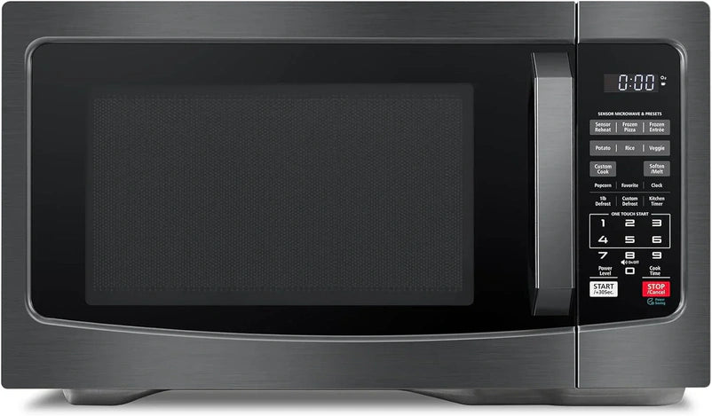 Air Fryer Combo 8-in-1 Countertop Microwave Oven, with Convection, Broil, Odor Removal Mode, 12.4" Position Memory Turntable, Child-Lock, 1.0 Cu.ft, Black Stainless Steel