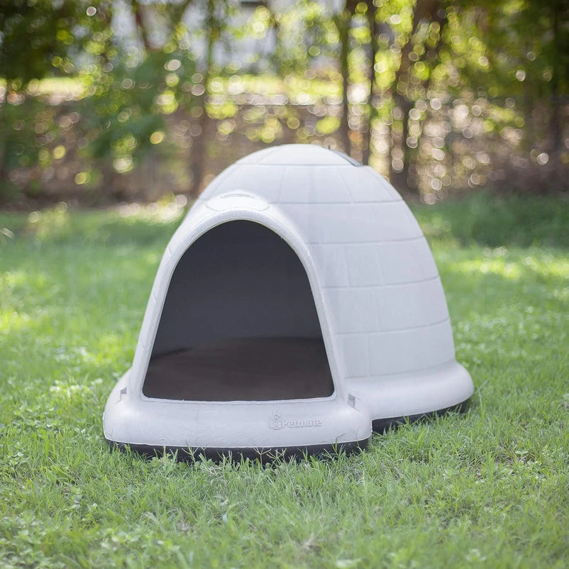 Petmate Indigo Dog House (Igloo Dog House, Made in USA with 90% Recycled Materials, All Weather Protection Pet Shelter) for XL Dogs 90 to 125 pounds, Made in USA