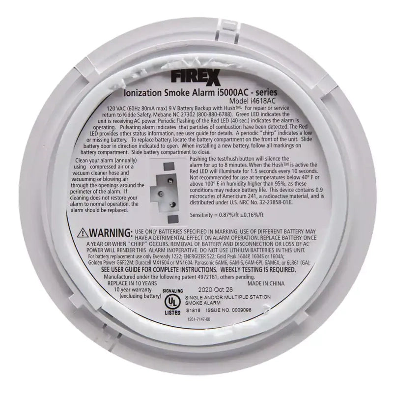 Firex 4 Pack Hardwired Smoke Detector with Ionization Sensor