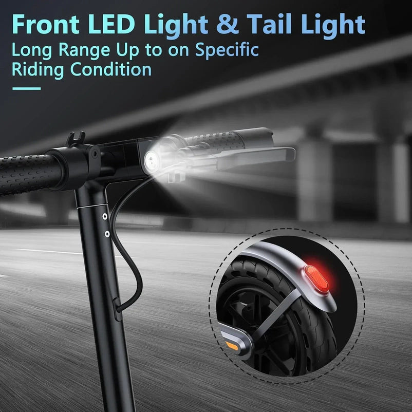 Electric Scooter, 350W/500W Powerful Motor, 8.5"/10" Solid Tires, 19/22Mph, 28/21/12 Miles Range,Dual Braking