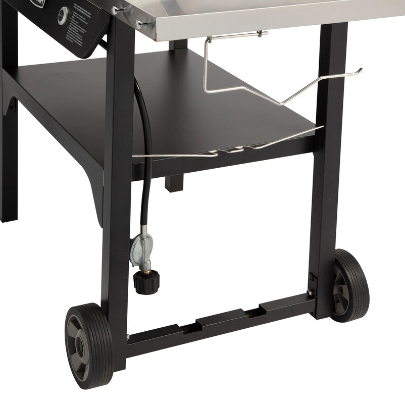 Cuisinart Outdoor Wok Station, 50,000 BTU Propane Outdoor Wok Burner w Prep Table, 14 Carbon Steel Wok for Stir Fry, Searing, BBQ Black