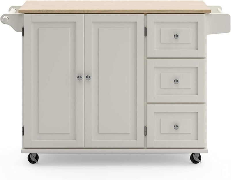 Homestyles Dolly Madison Mobile Kitchen Island Cart, Drop Leaf Breakfast Bar