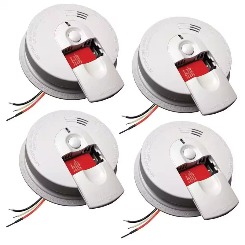 Pack Hardwired Smoke Alarm with Ionization Sensor, 120V AC, 9V Battery Backup