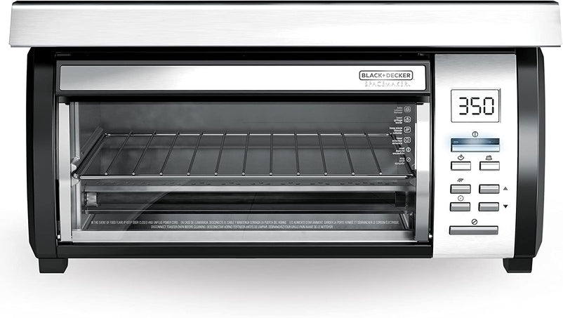 BLACK DECKER SpaceMaker Under Counter Toaster Oven, Digital Controls, Black/Stainless Steel, Fits 9 Pizza or 4 Slices