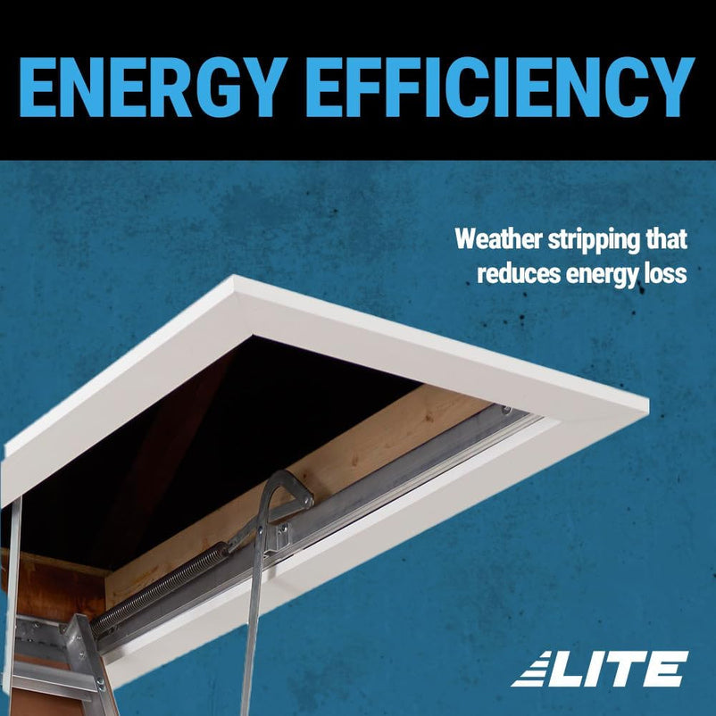 LITE 10ft Aluminum Attic Ladder, 375lb Capacity, Type IAA